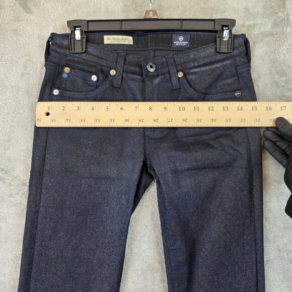 AG Adriano Goldschmied Jeans Womens 26R Blue Coated Stevie Ankle Slim Straight - Picture 7 of 15